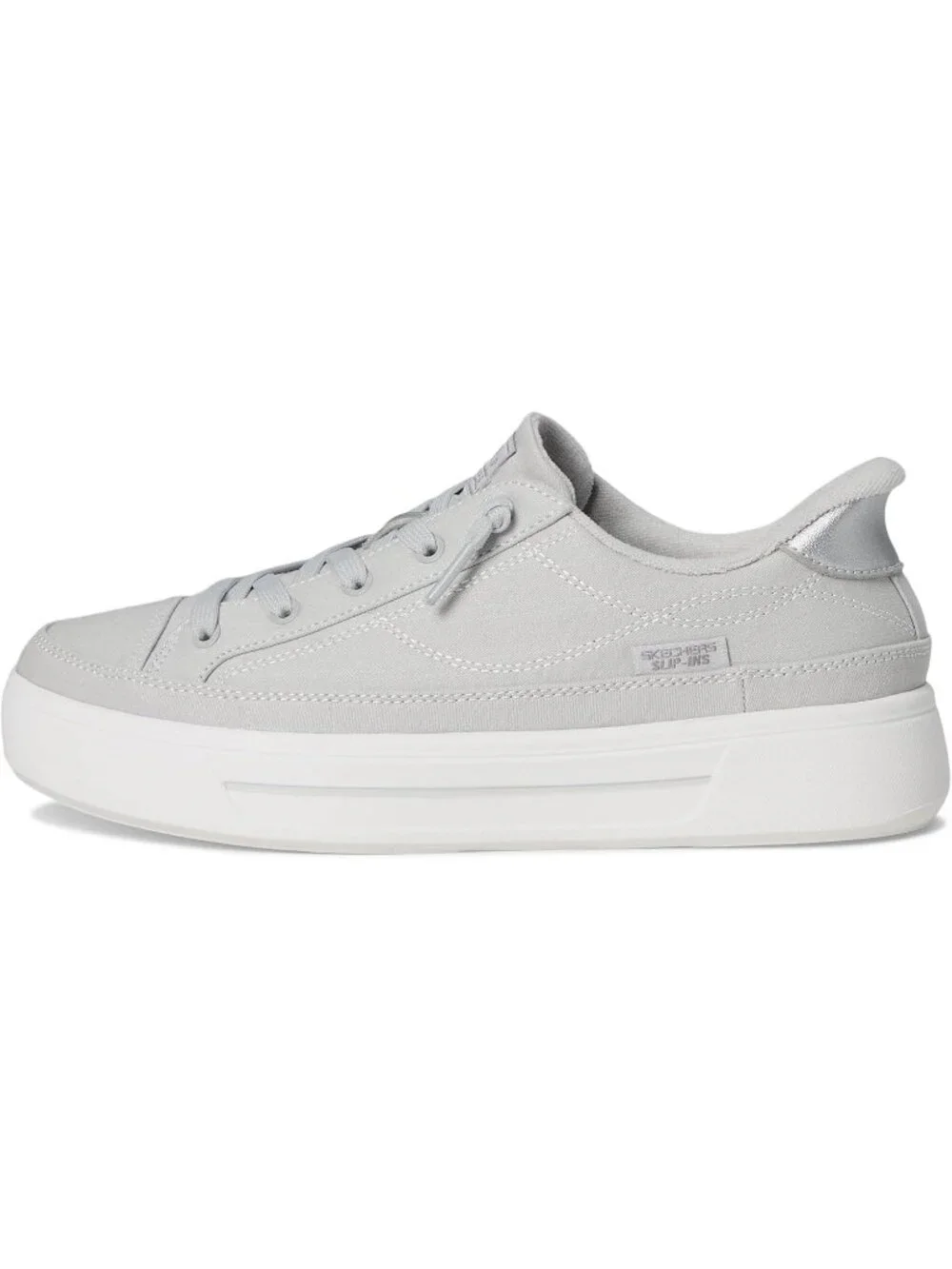 Women's Light Grey Tennis Shoes Classic Pull On Low Top Athletic Running Sneaker
